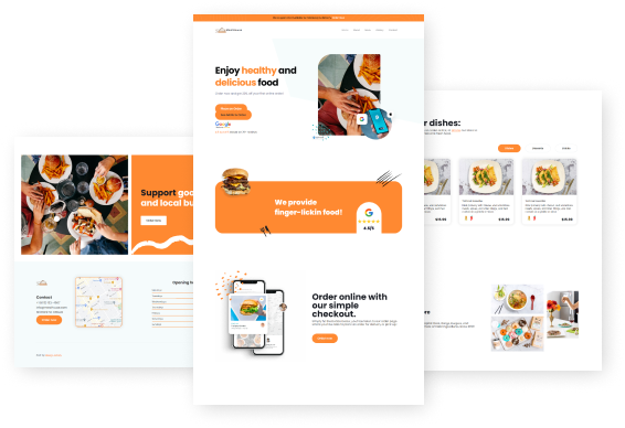 visual example of website created by Restaurant Infinity