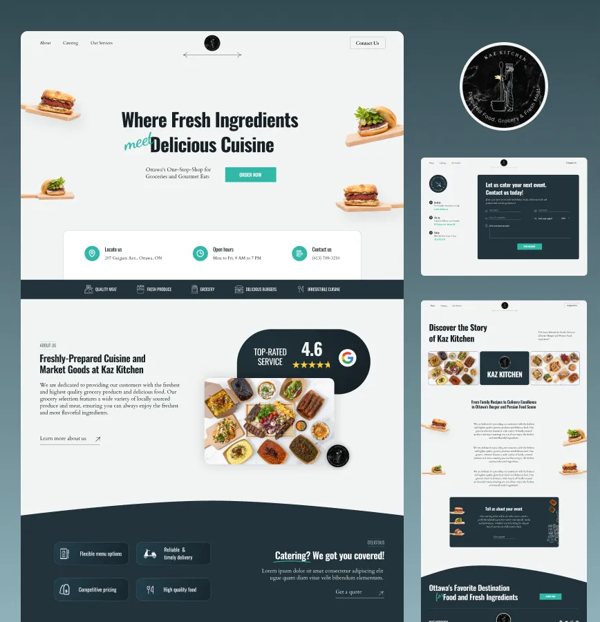 Kaz Kitchen's website snapshot